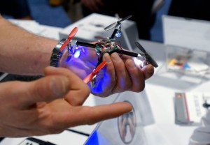A vendor showing off the Micro Drone at this year's International Consumer Electronic show in Las Vegas